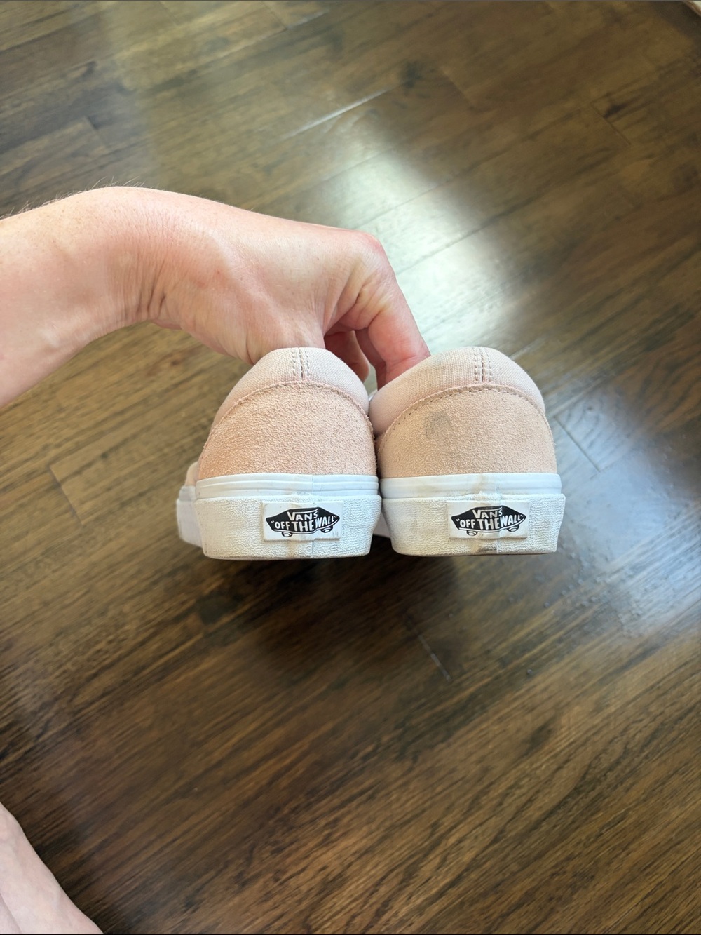 Vans Womens Slip-On Sneakers in Pale Pink Suede - Picture 3 of 5
